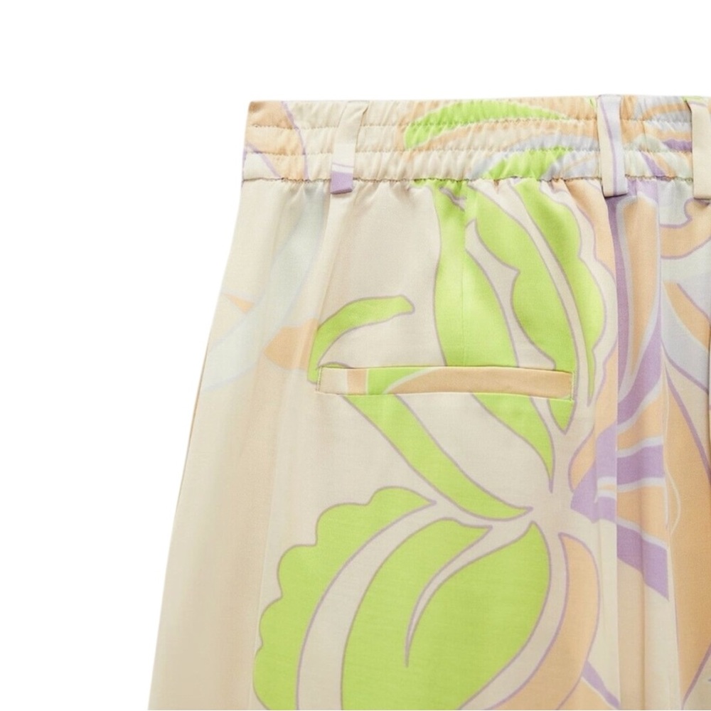 New Zara Blogger Favorite Pastel Wide Leg Flowy Lightweight Palazzo Trouser - Picture 6 of 8